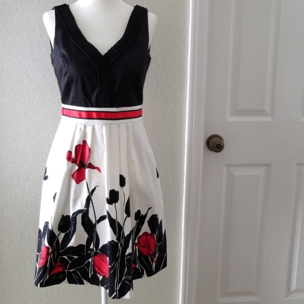 Donna Ricco Pleated 50s Party Dress w/Pockets